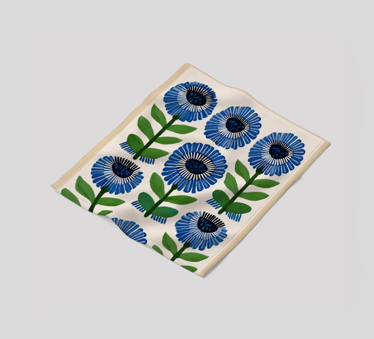 Arazzo Azure Bloom coperta in pile da Sienna Atelier