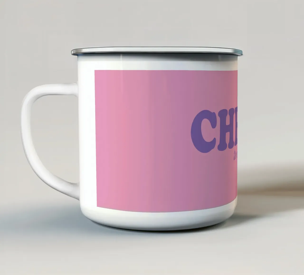 "Cheers to Nothing in Particular" (Salute a niente in particolare), divertente arte del bere tazza in smalto da Bold Type Co.