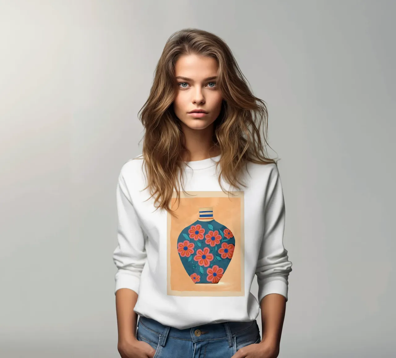 Botanical Vase sweatshirt by Sienna Atelier