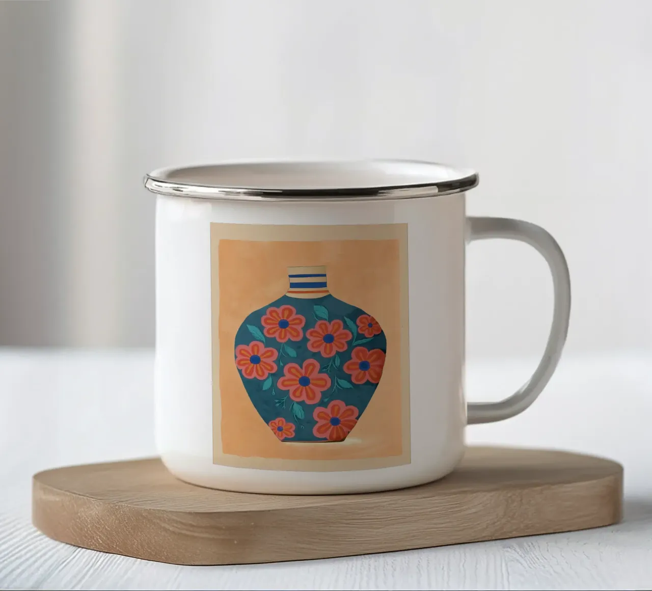 Vaso botanico tazza in smalto da Sienna Atelier