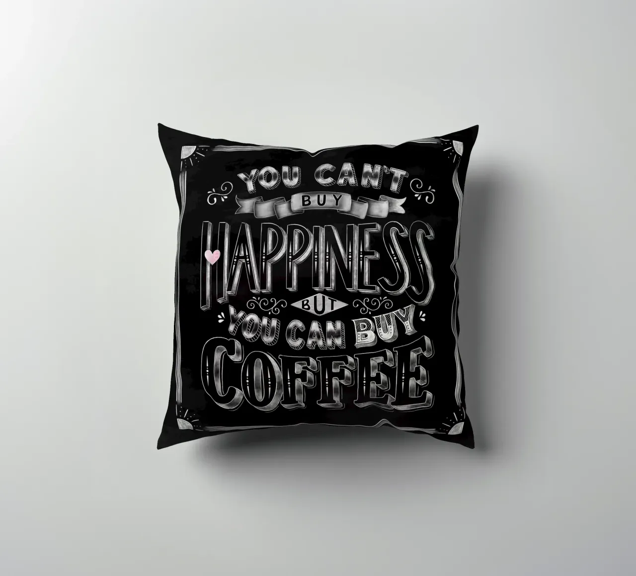 Detto del caffè. Felicità. Lavagna cuscino da CalliLetters