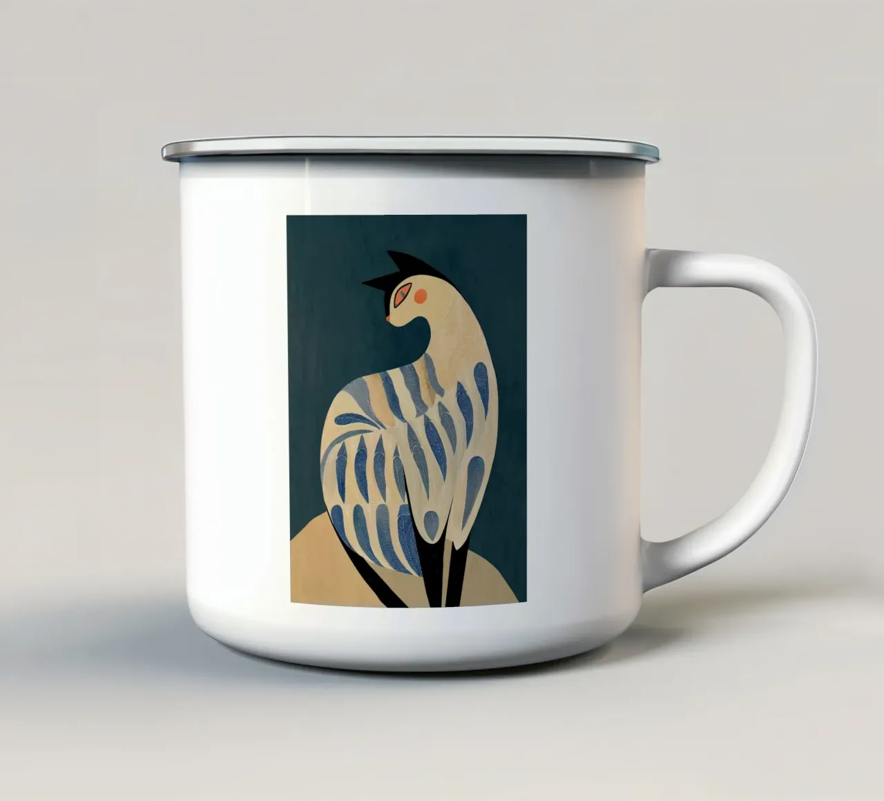 Il gatto tazza in smalto da Sienna Atelier