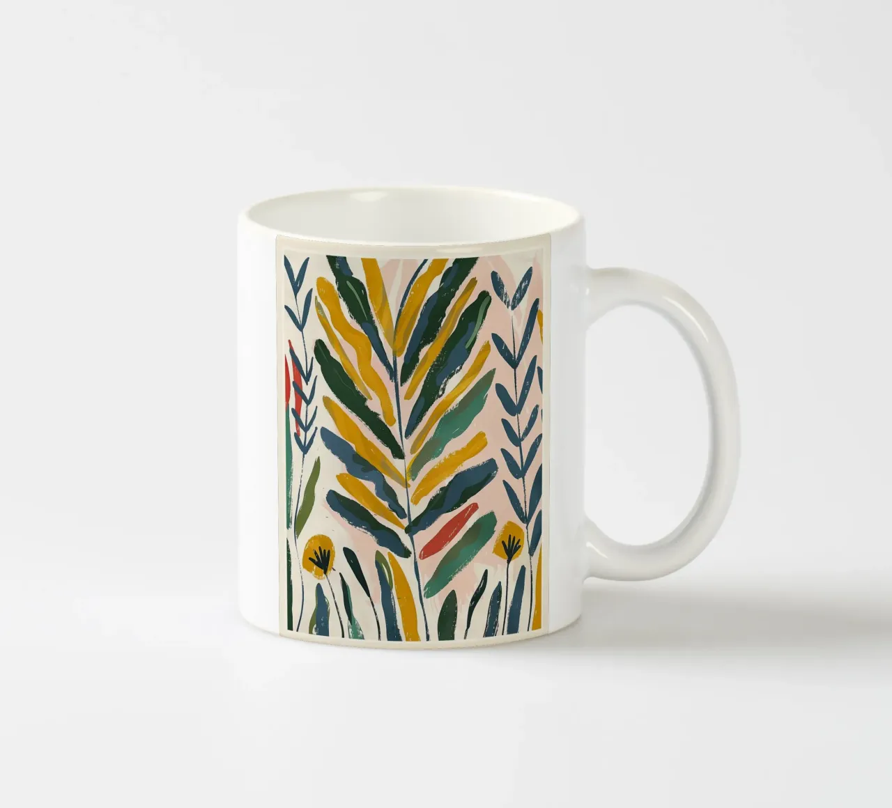 Foglie illuminate dal sole tazza in ceramica da Sienna Atelier