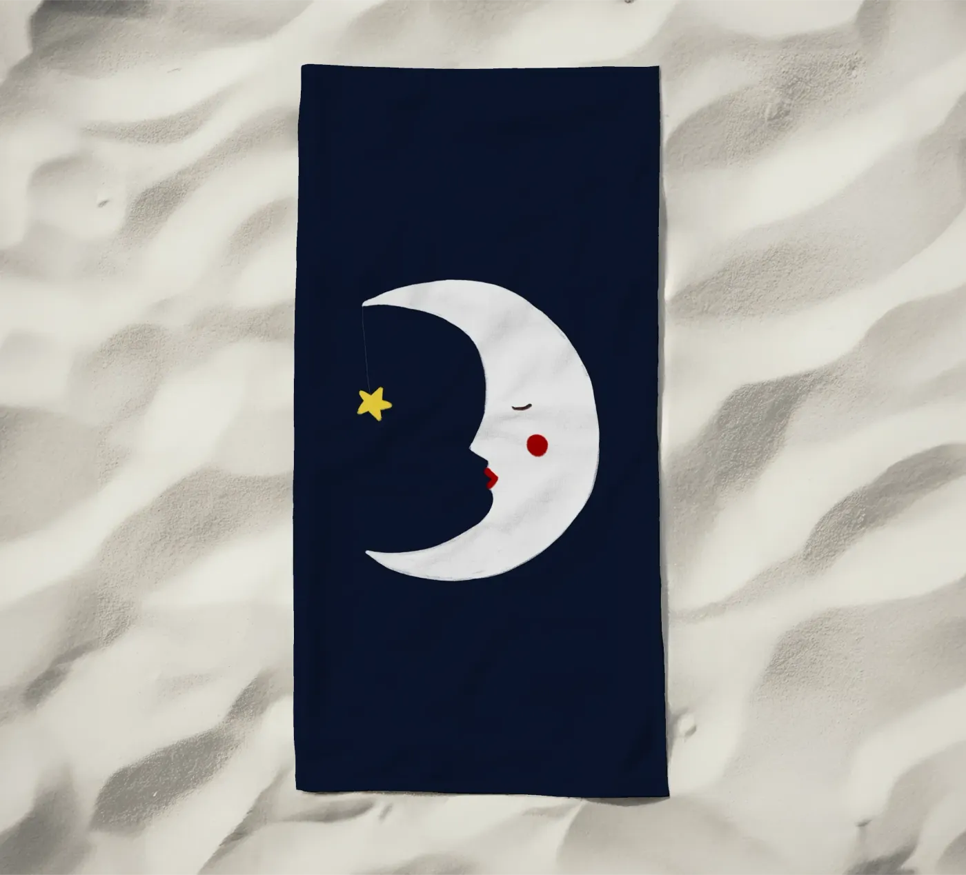 Maan strandhanddoek van Sophie Augustin Illustration