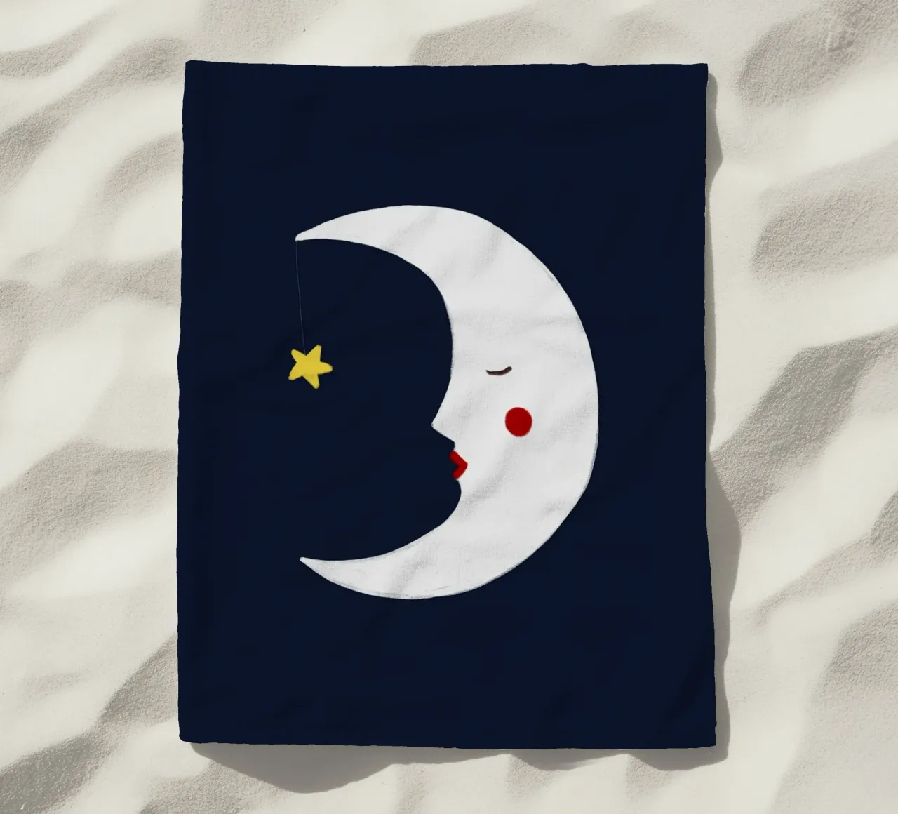 Maan strandhanddoek van Sophie Augustin Illustration