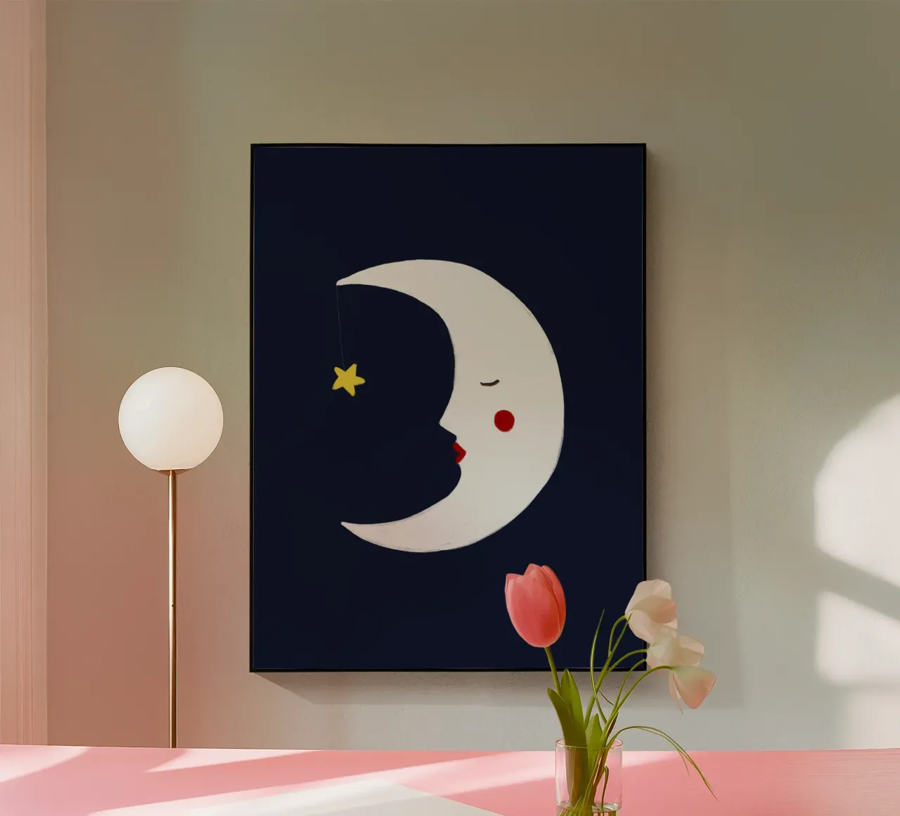 Moon acrylic glass by Sophie Augustin Illustration
