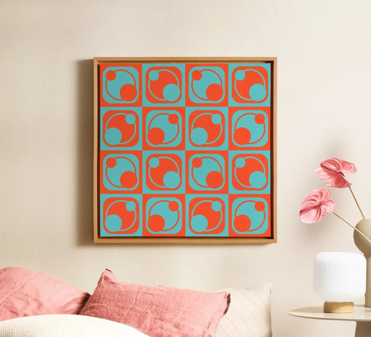 1960s inspired abstract geometrical pattern tela da good-vibes