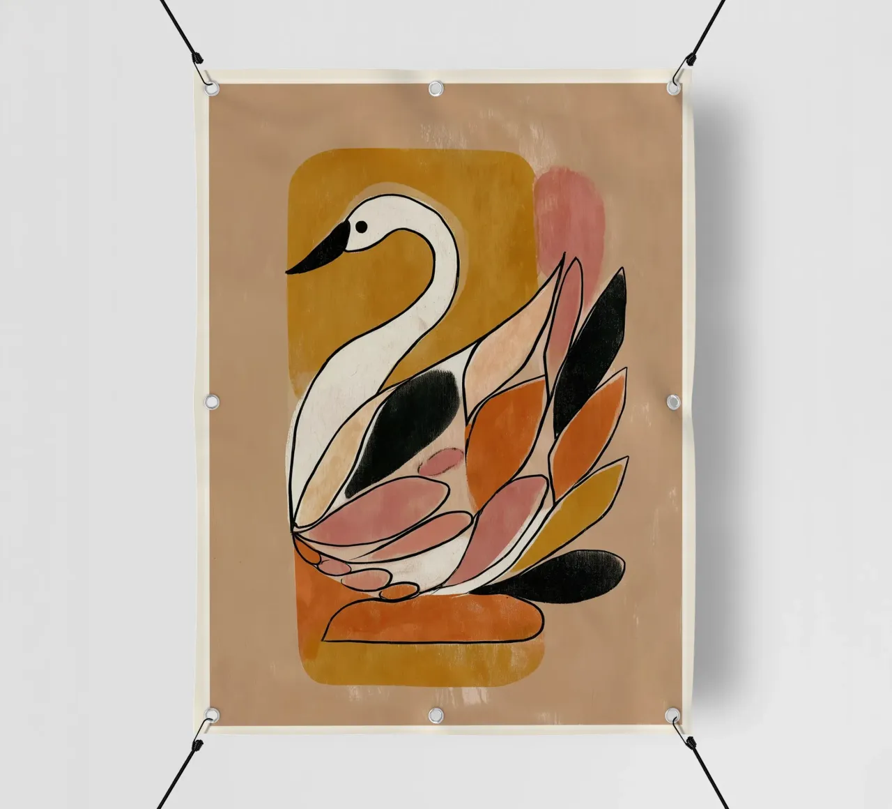 Piume d'autunno Cigno telo in pvc da Sienna Atelier