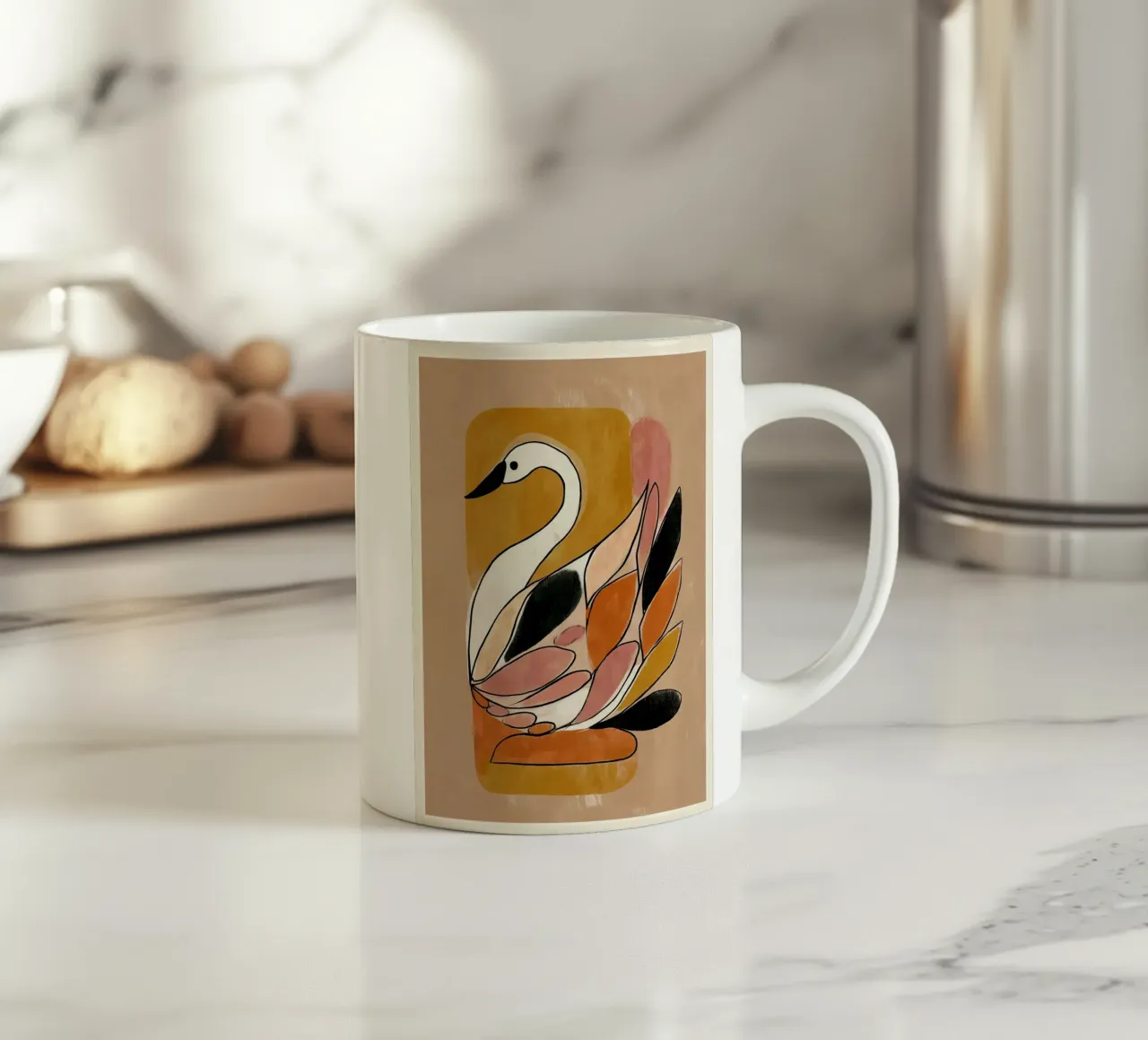 Piume d'autunno Cigno tazza in ceramica da Sienna Atelier