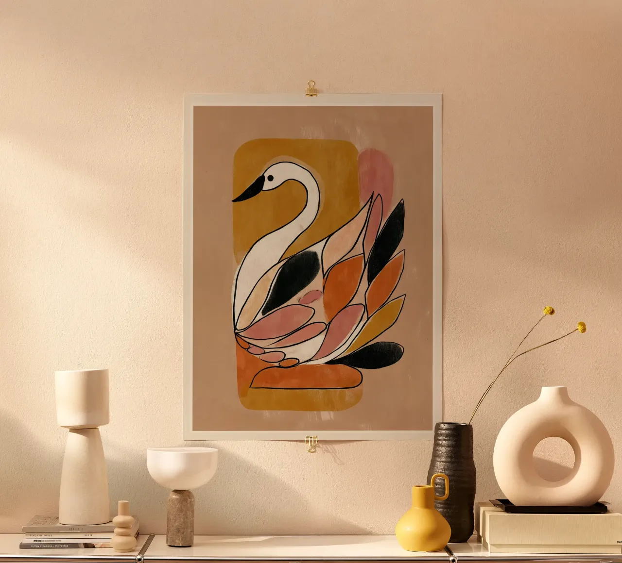 Piume d'autunno Cigno carta hahnemühle da Sienna Atelier