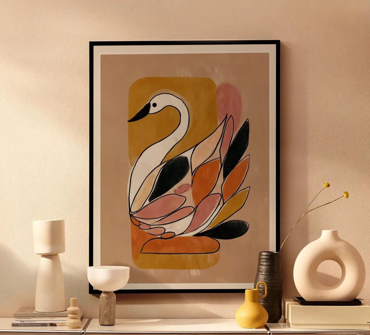 Piume d'autunno Cigno carta hahnemühle da Sienna Atelier