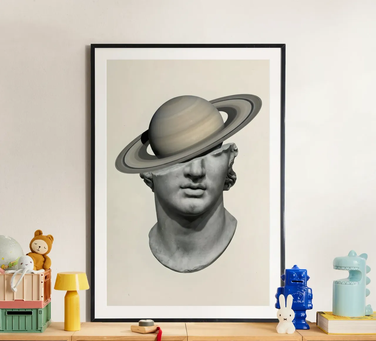 Saturn Mind : Sculpture classique surréaliste Impression d'art hahnemühle de Dreamspace Visuals