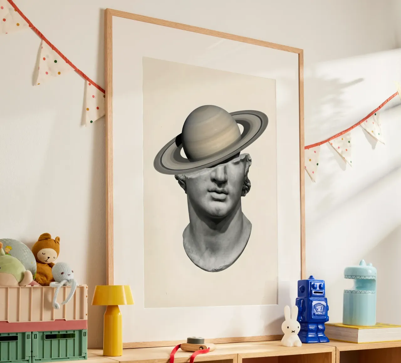 Saturn Mind : Sculpture classique surréaliste Impression d'art hahnemühle de Dreamspace Visuals