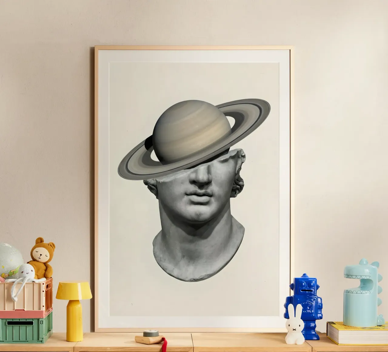 Saturn Mind : Sculpture classique surréaliste Impression d'art hahnemühle de Dreamspace Visuals