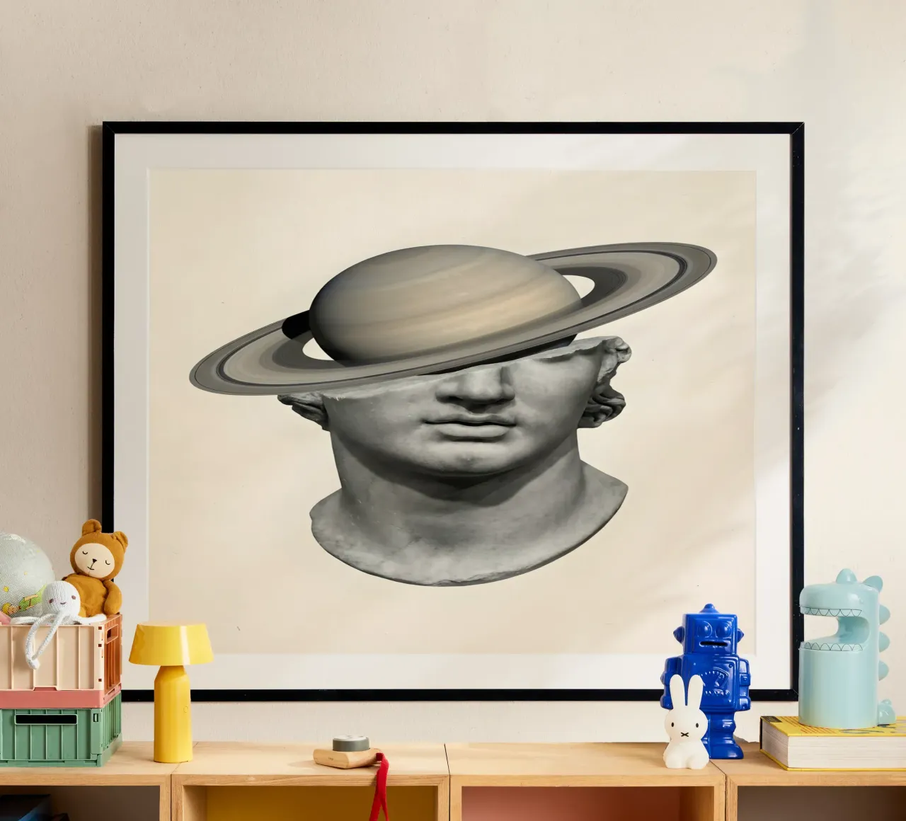 Saturn Mind : Sculpture classique surréaliste Impression d'art hahnemühle de Dreamspace Visuals
