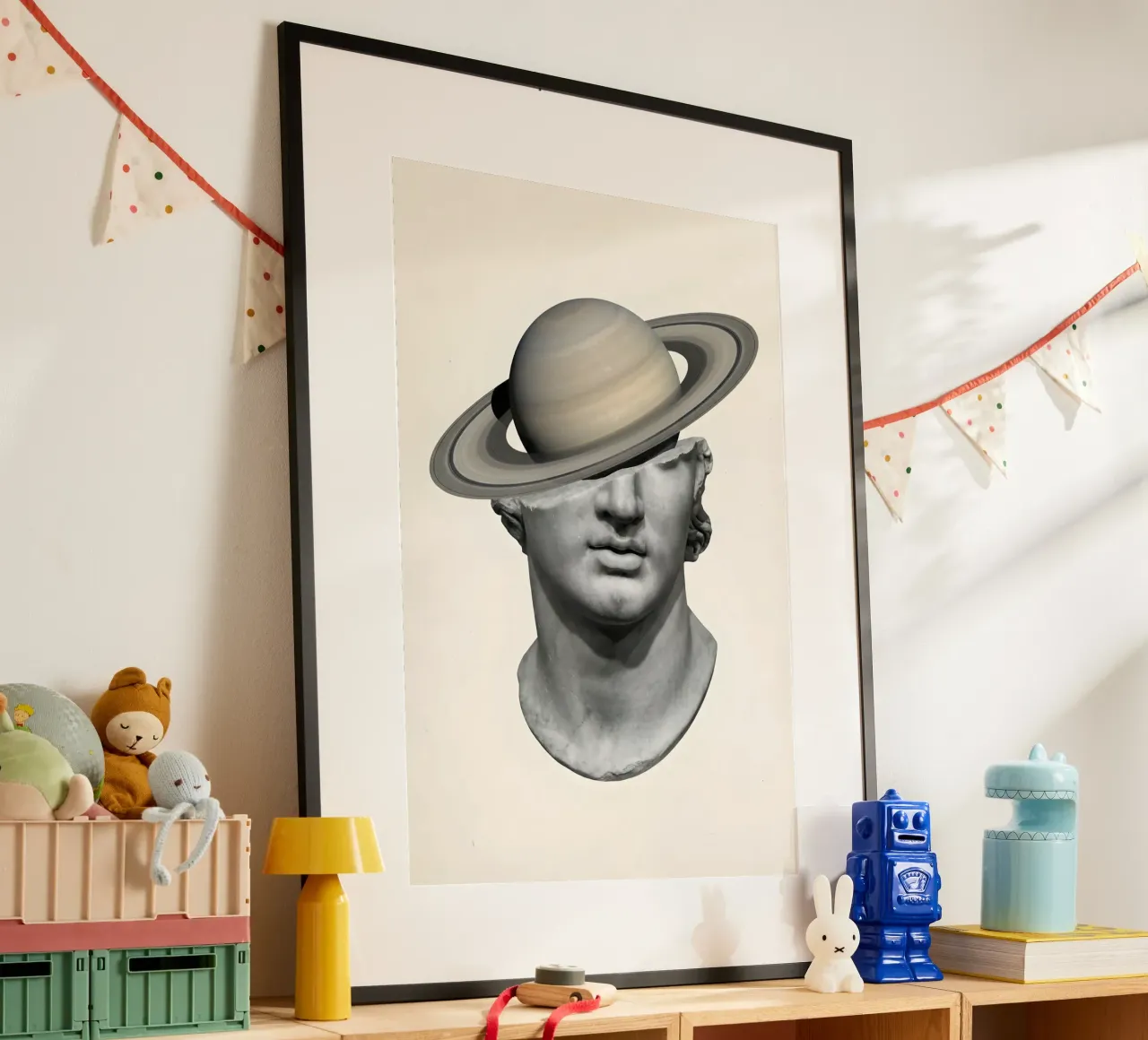 Saturn Mind : Sculpture classique surréaliste Impression d'art hahnemühle de Dreamspace Visuals