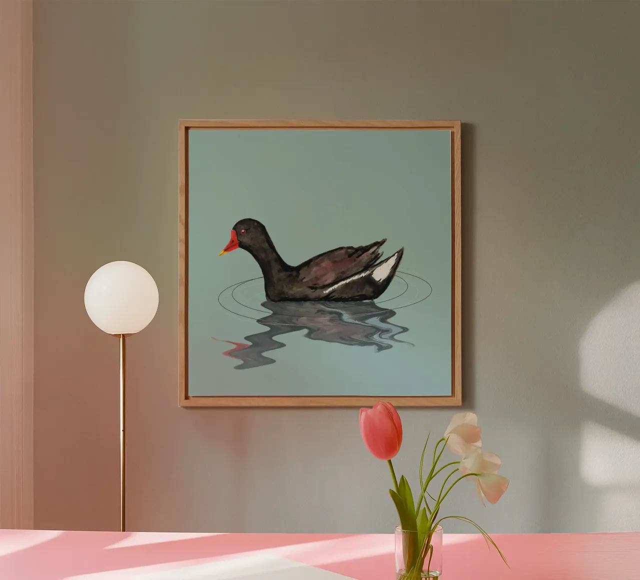 Gallinella d'acqua comune alluminio dibond da BwiseLizzy