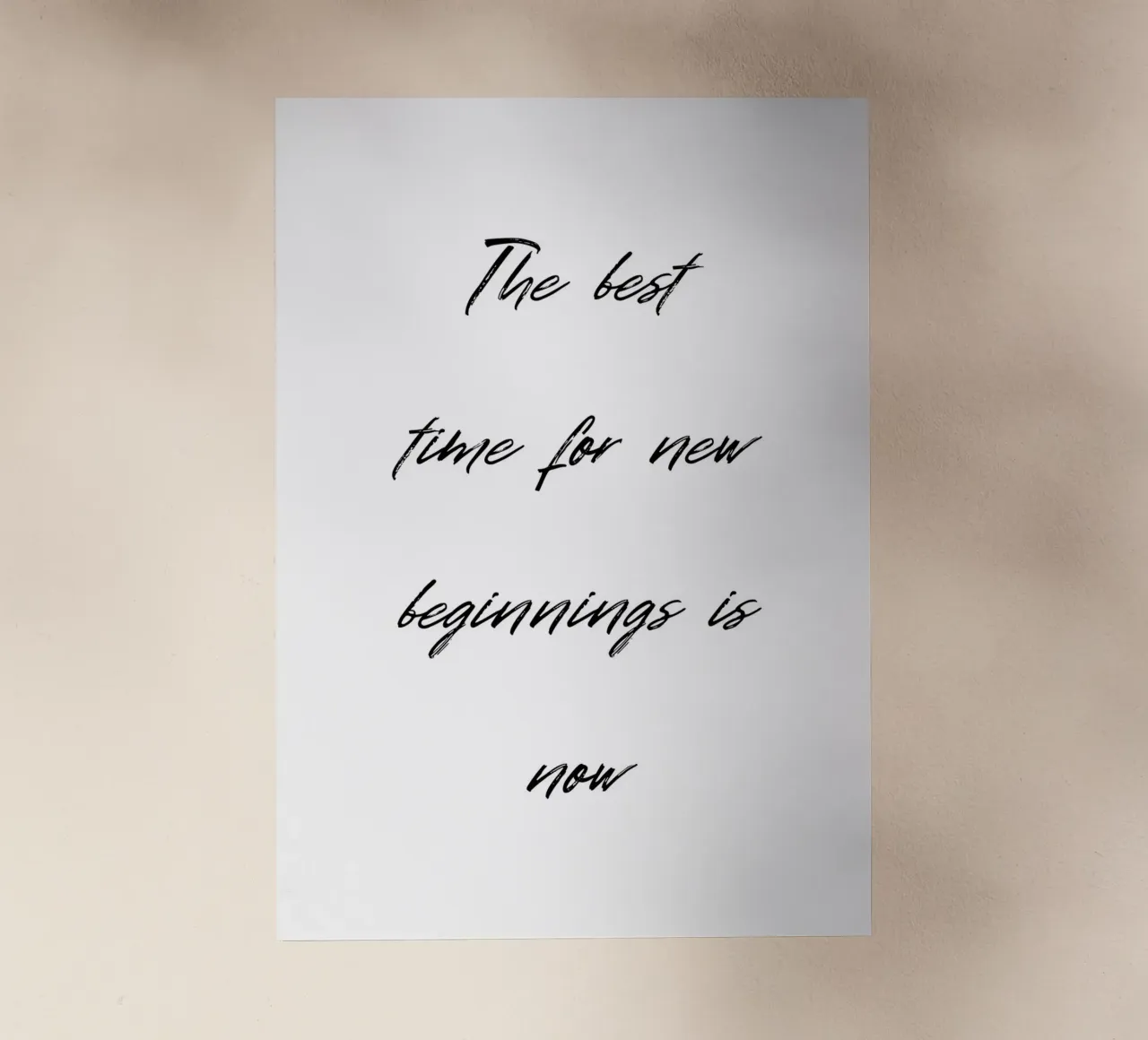 The best time for new beginnings is now pellicola backlit da Quotes on walls