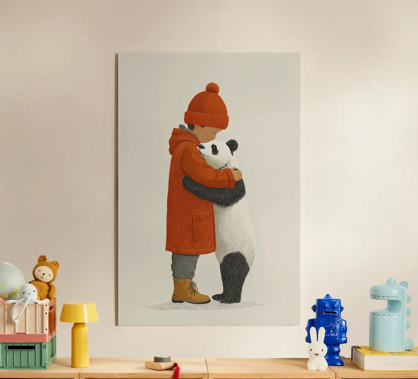 Ragazzo e panda plexiglass da Fearless Friends