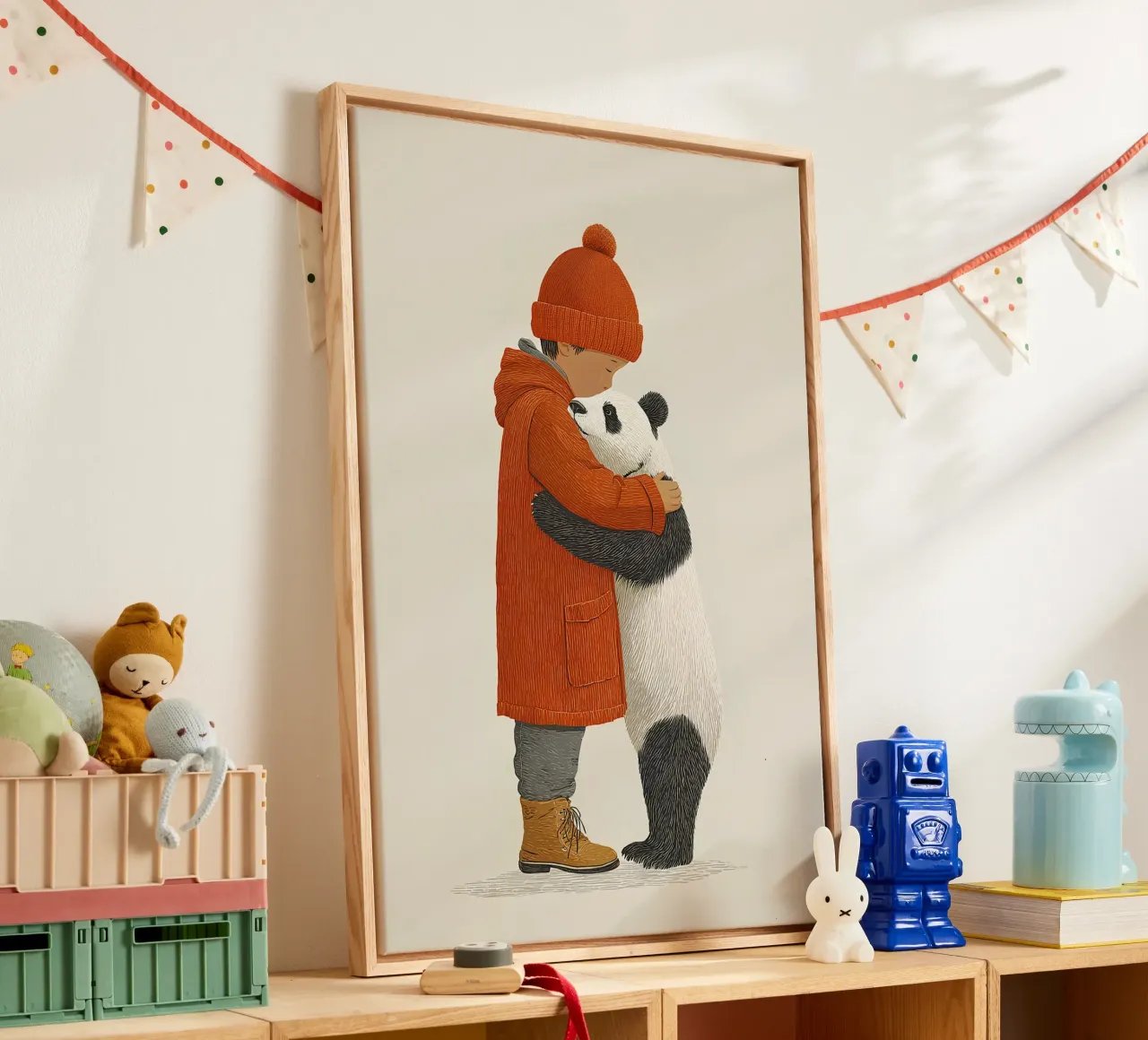 Ragazzo e panda tela da Fearless Friends