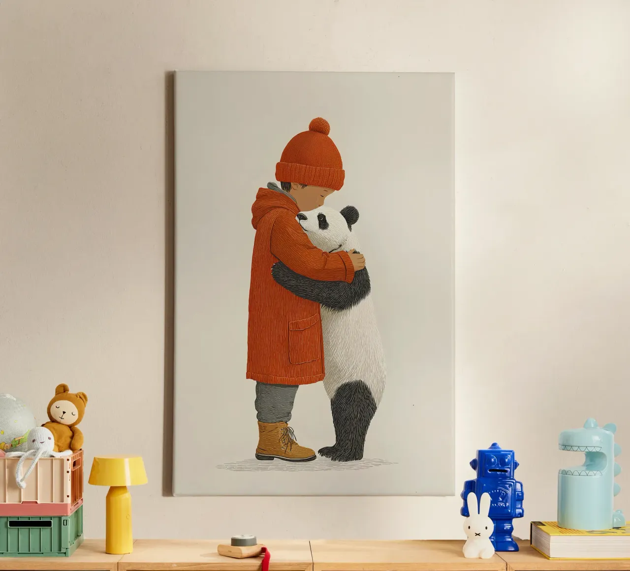 Ragazzo e panda tela da Fearless Friends