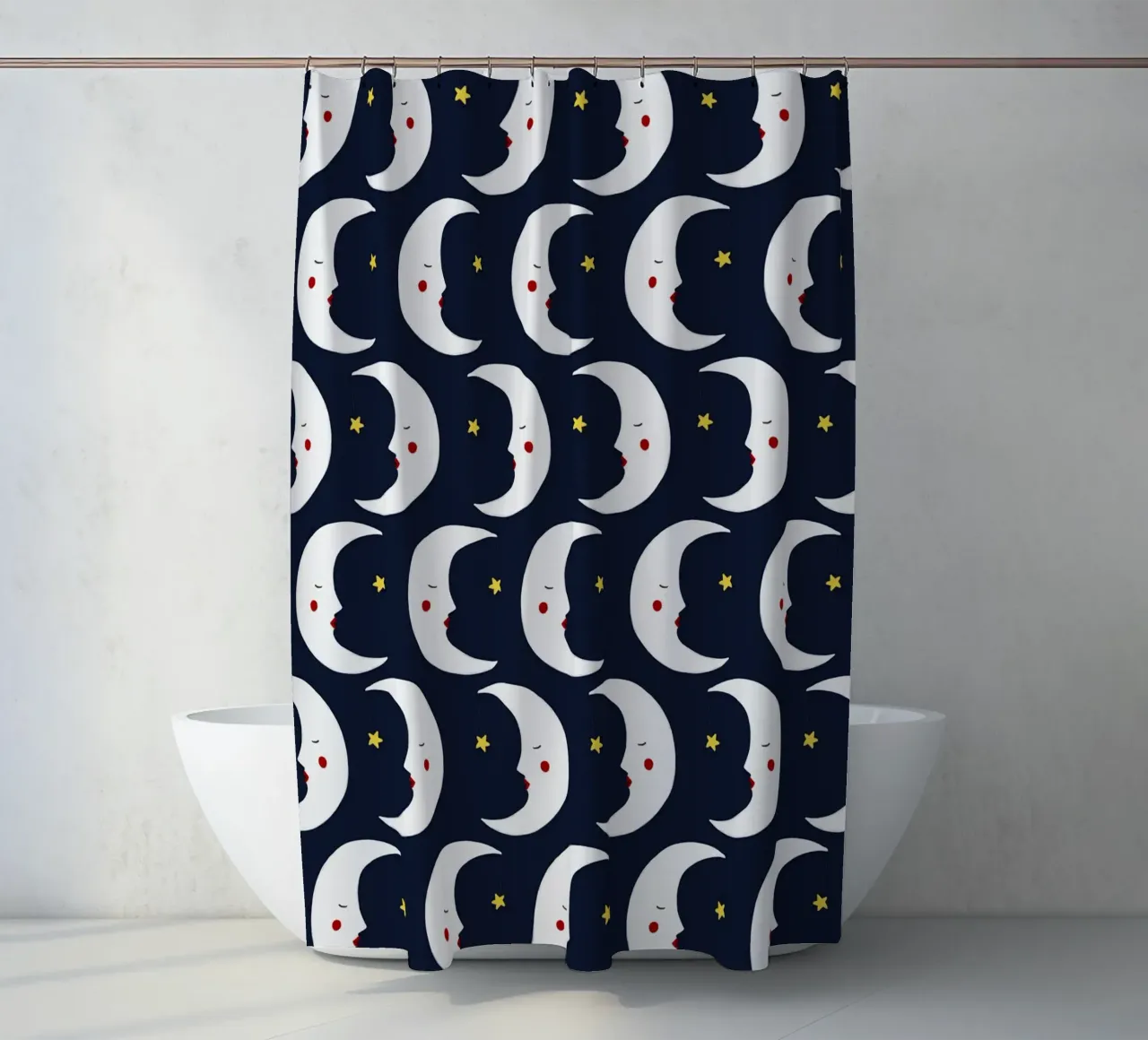 Moons pattern Duschvorhang von Sophie Augustin Illustration