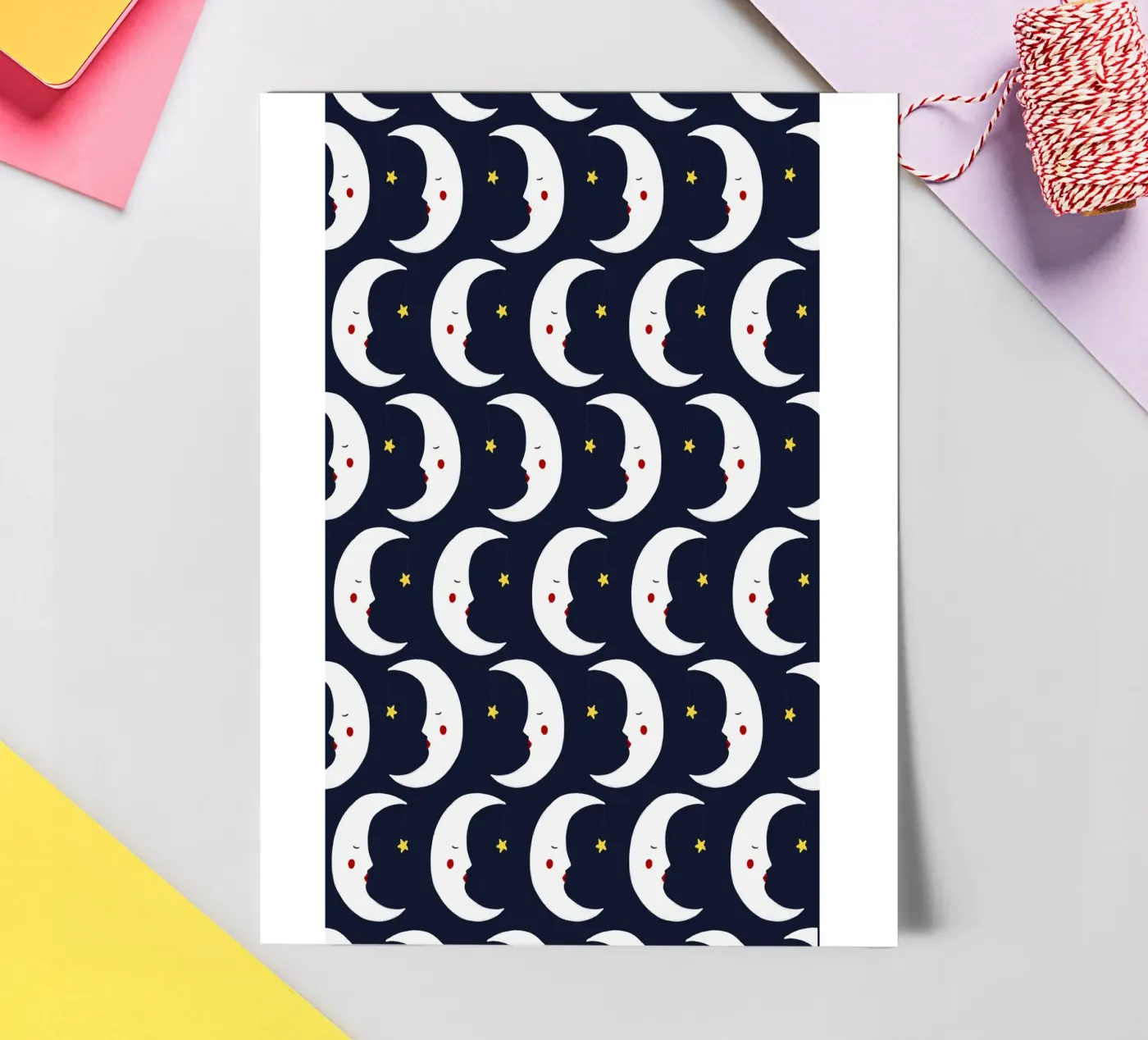 Moons pattern Stickerbogen von Sophie Augustin Illustration