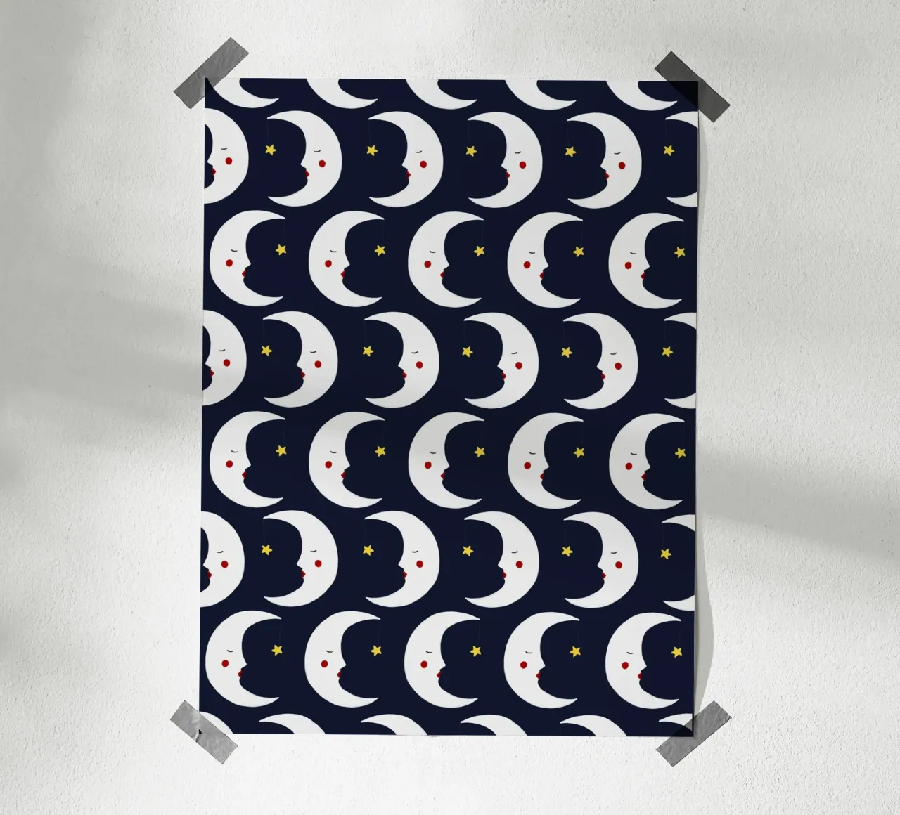 Moons pattern poster by Sophie Augustin Illustration
