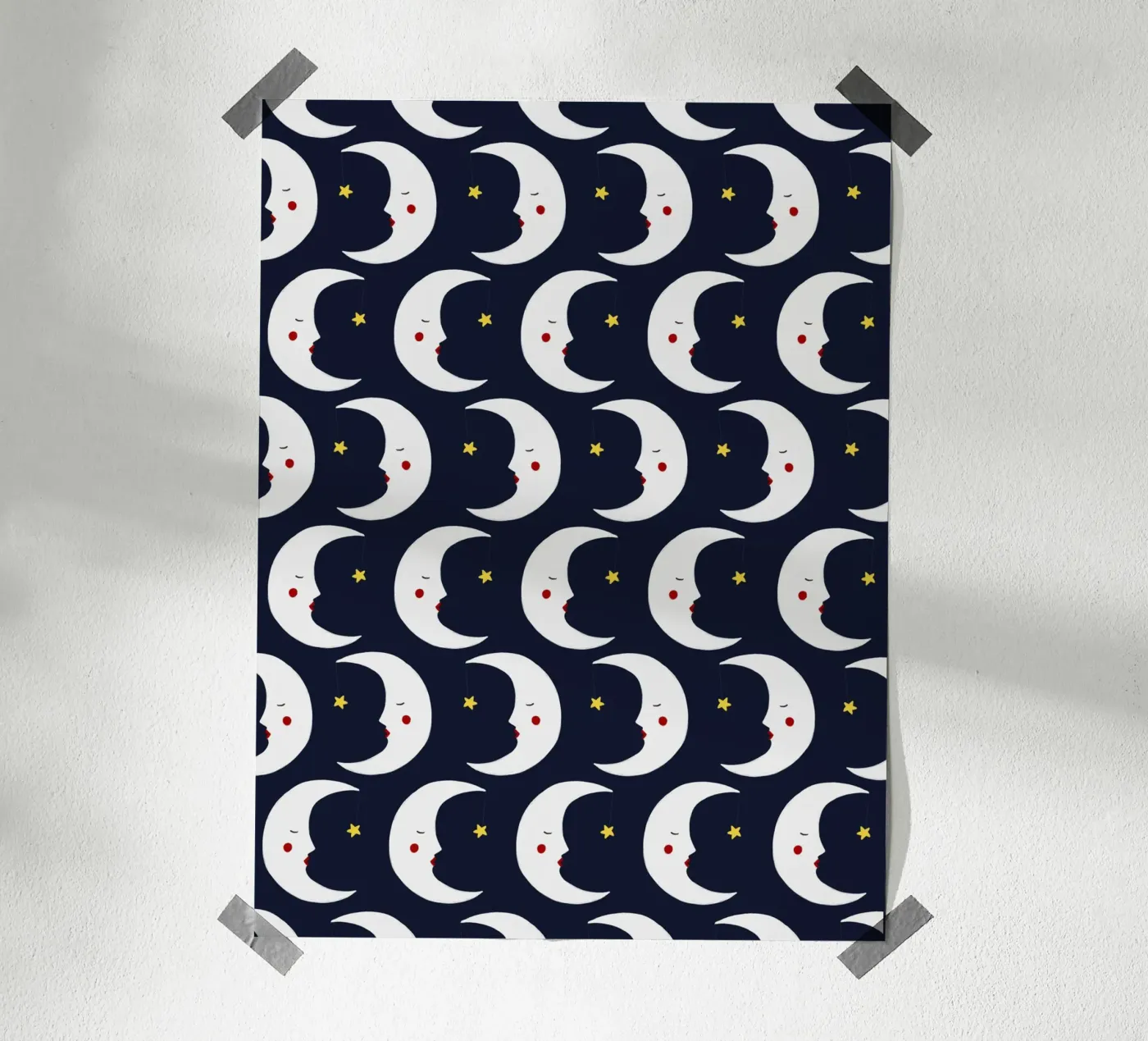 Moons pattern poster de Sophie Augustin Illustration