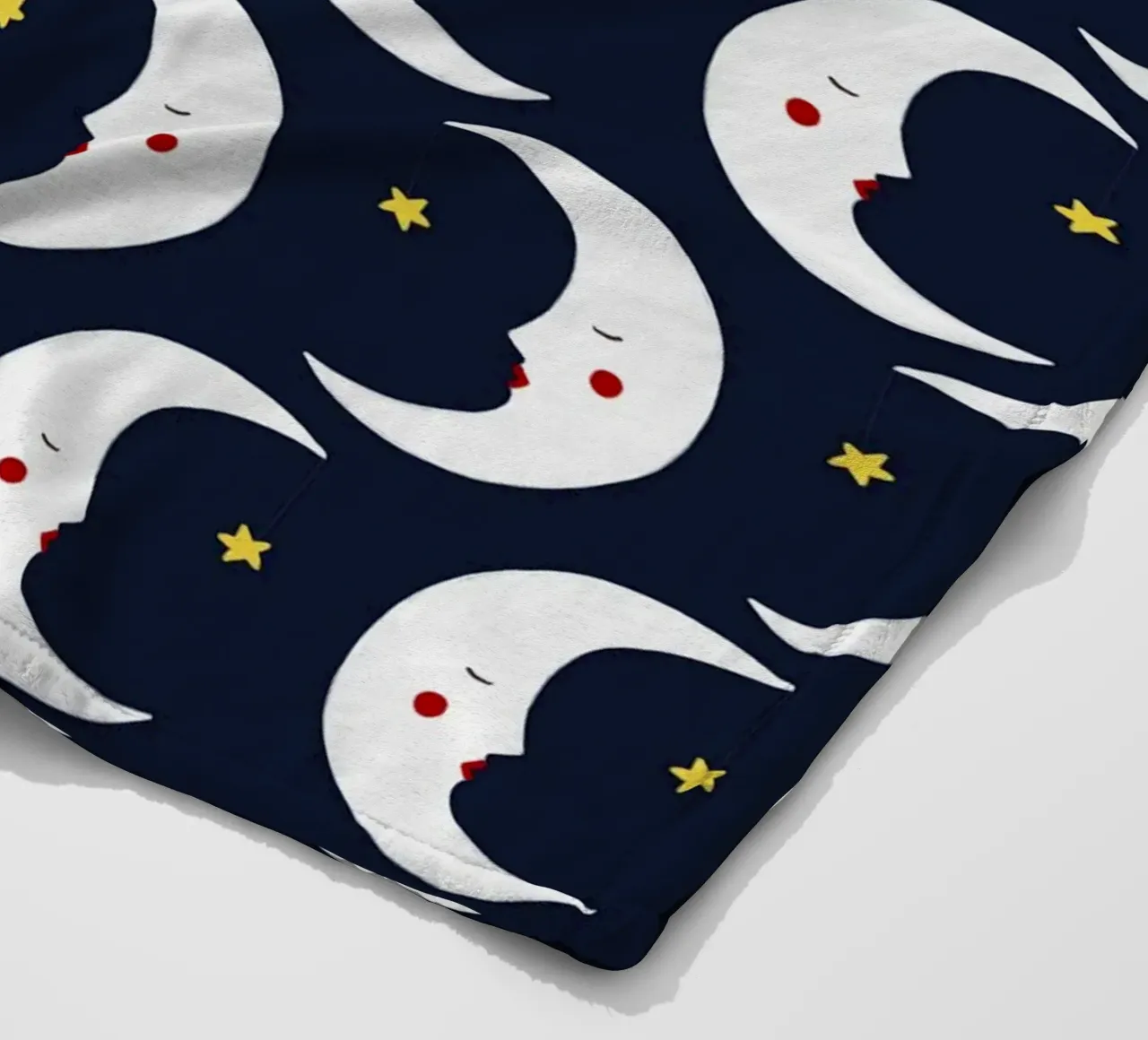 Moons pattern fleece blanket by Sophie Augustin Illustration