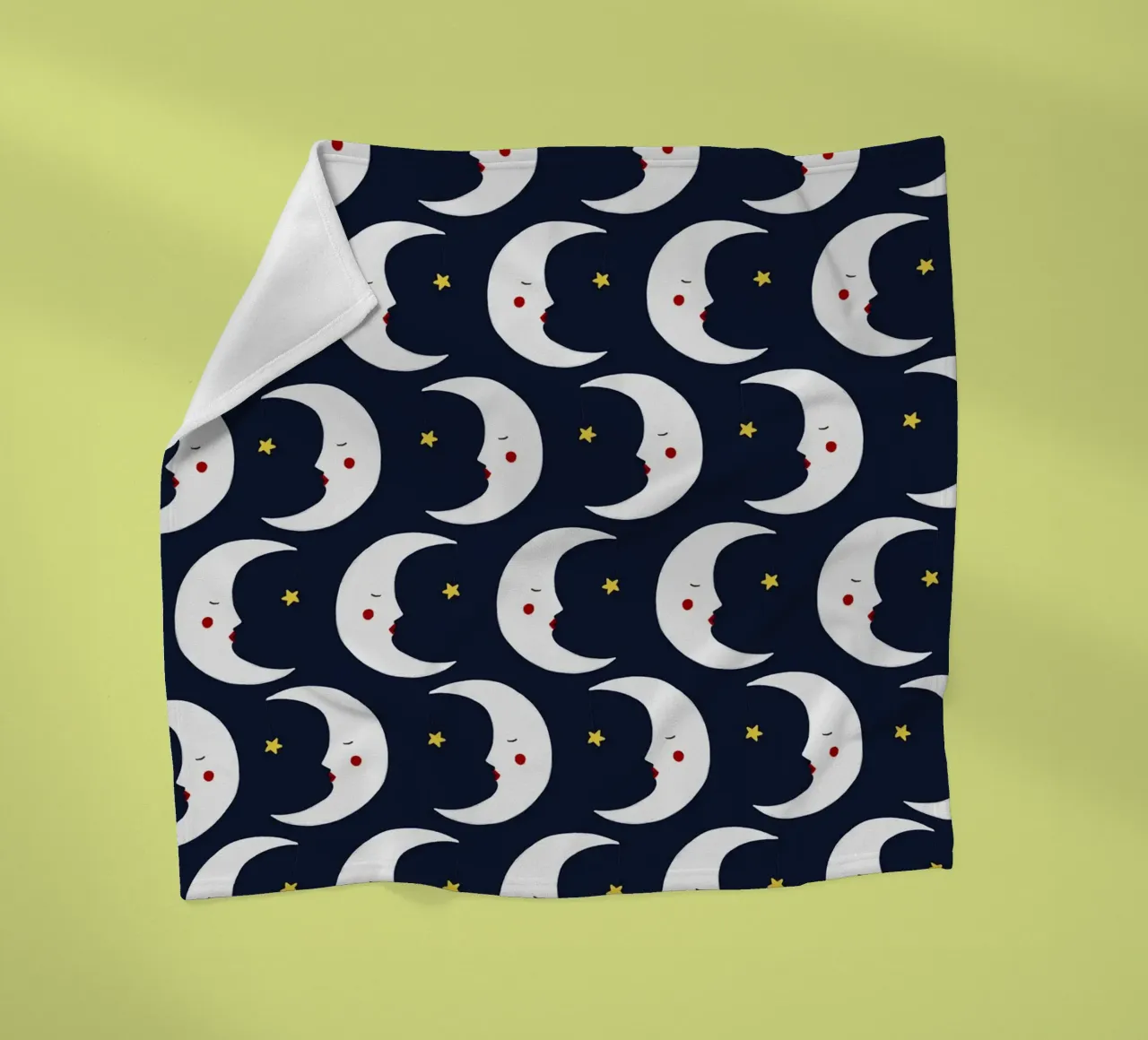 Moons pattern fleece blanket by Sophie Augustin Illustration