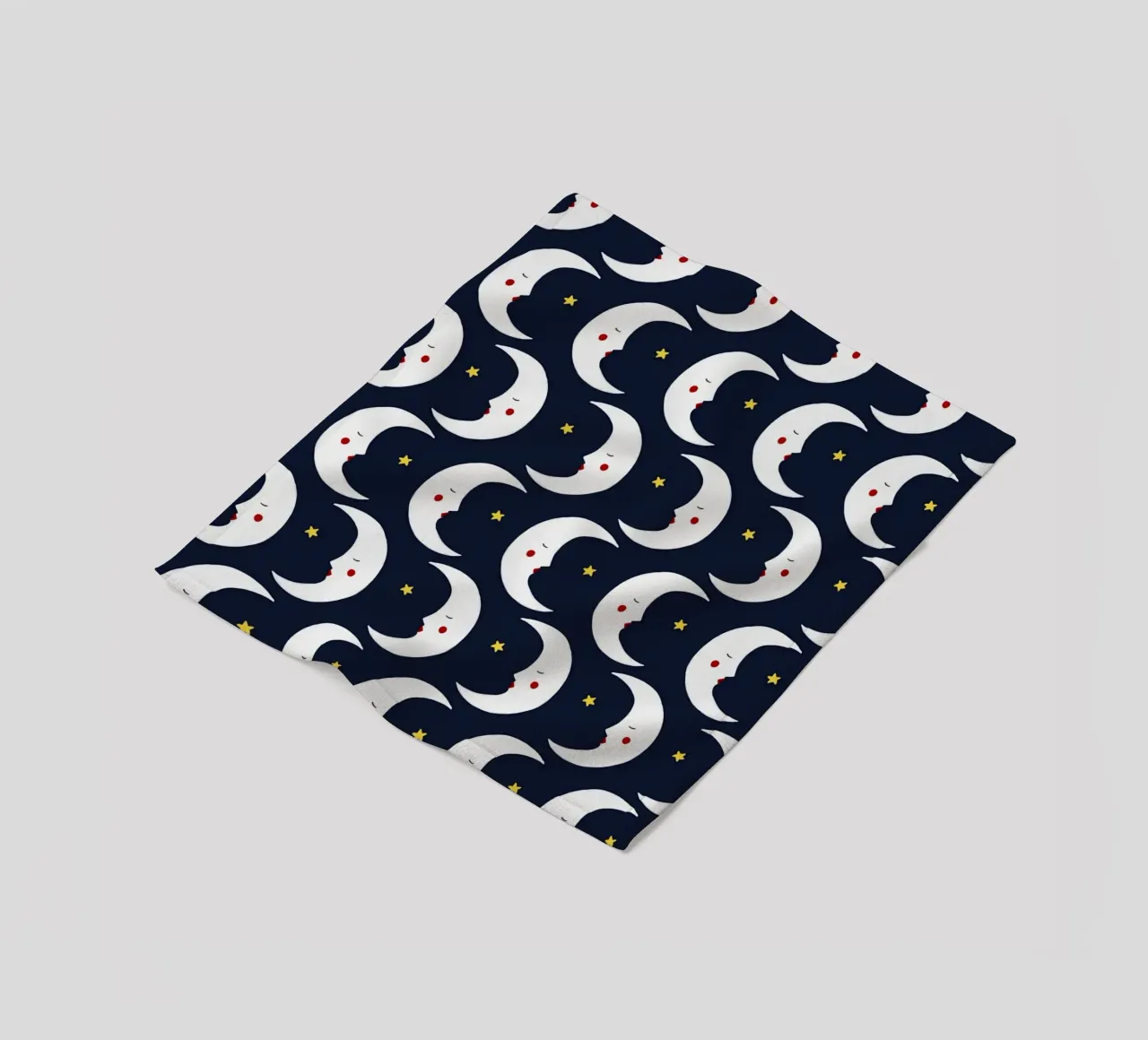Moons pattern fleece blanket by Sophie Augustin Illustration