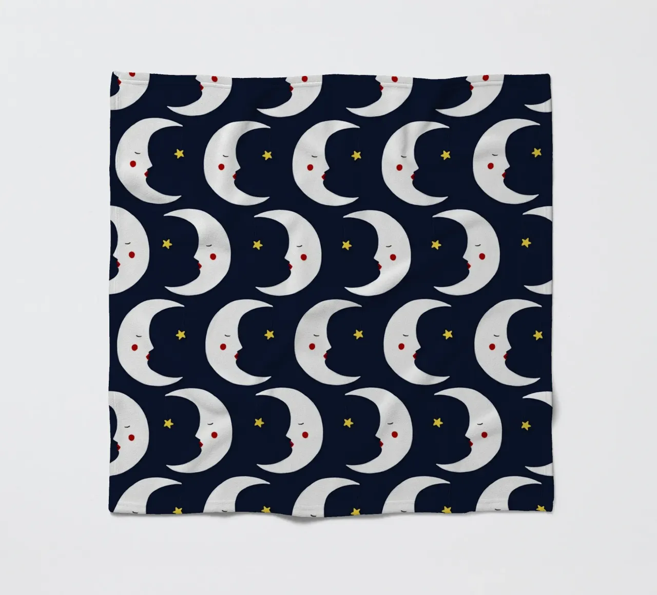 Moons pattern fleece blanket by Sophie Augustin Illustration