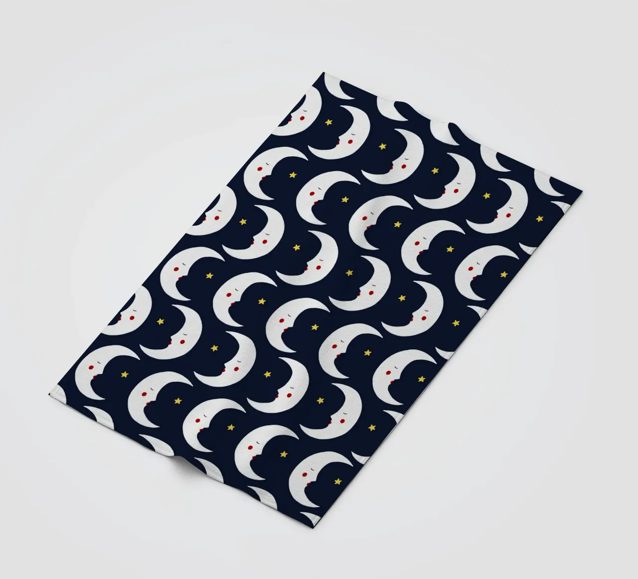 Moons pattern fleece blanket by Sophie Augustin Illustration