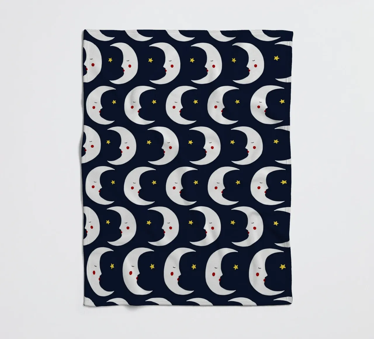 Moons pattern fleece blanket by Sophie Augustin Illustration