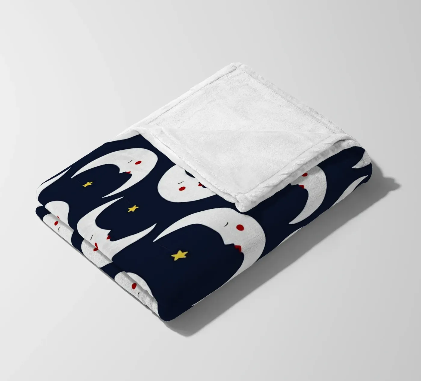 Moons pattern plaid polaire de Sophie Augustin Illustration