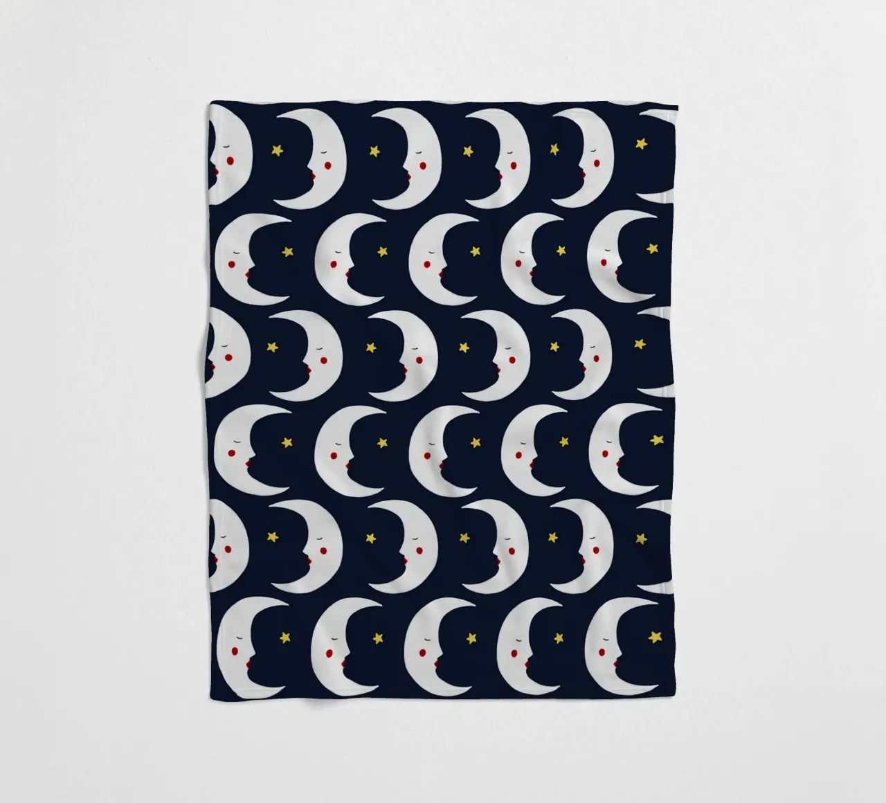 Moons pattern fleece blanket by Sophie Augustin Illustration
