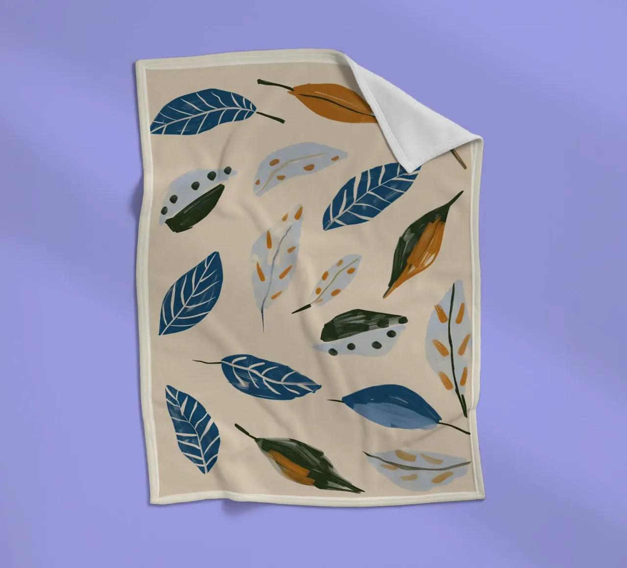 Soft Wind Leaf Scatter Fleecedecke von Sienna Atelier