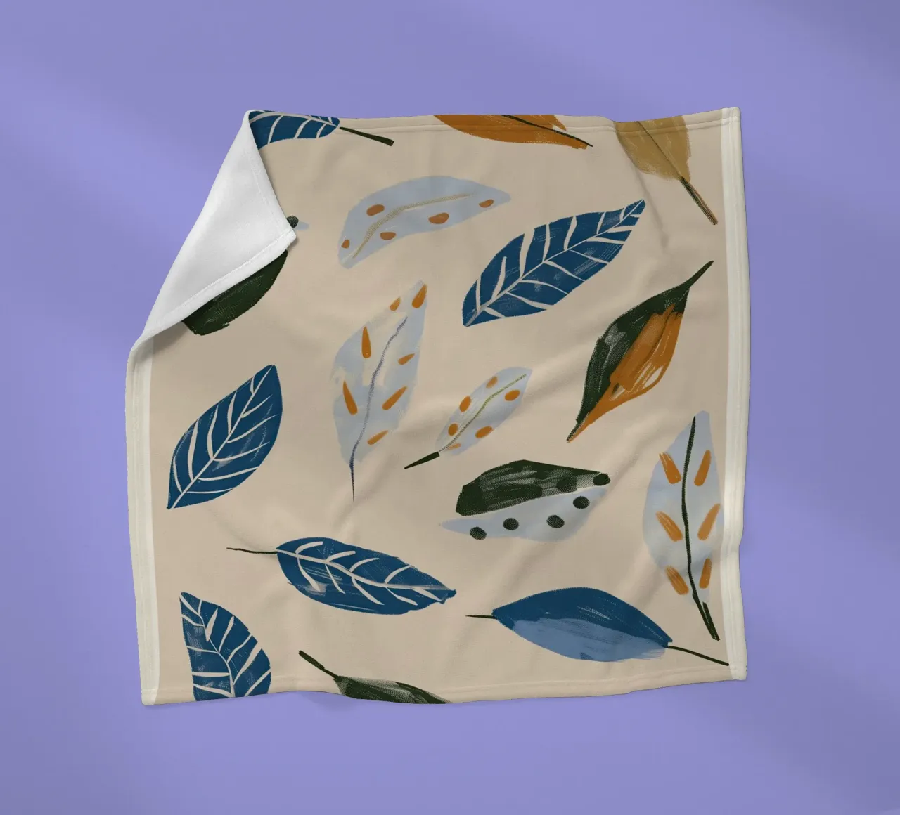 Soft Wind Leaf Scatter Fleecedecke von Sienna Atelier