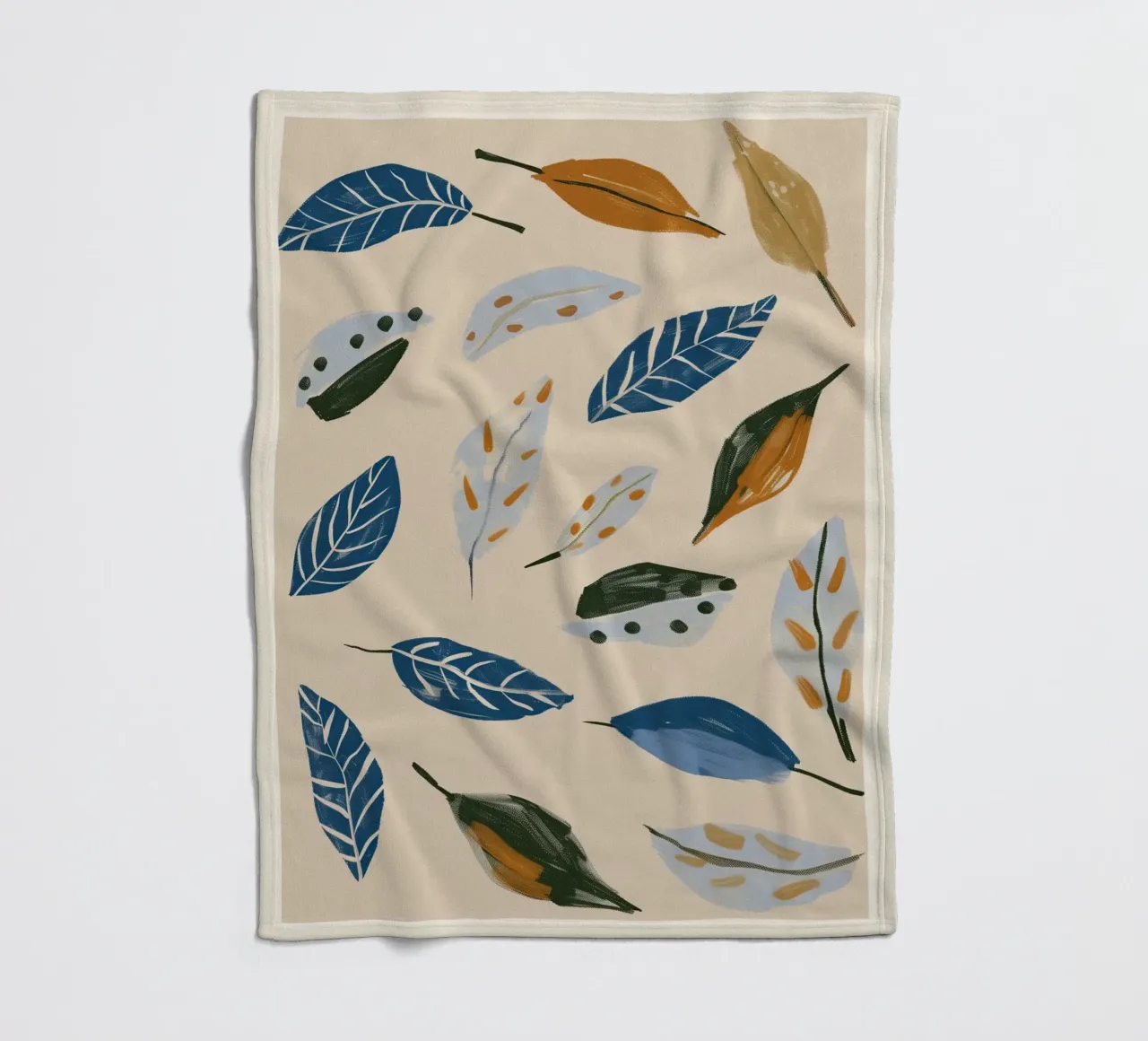 Soft Wind Leaf Scatter Fleecedecke von Sienna Atelier