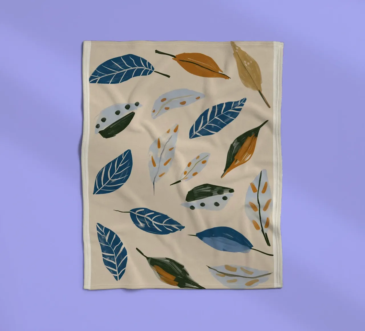 Soft Wind Leaf Scatter Fleecedecke von Sienna Atelier