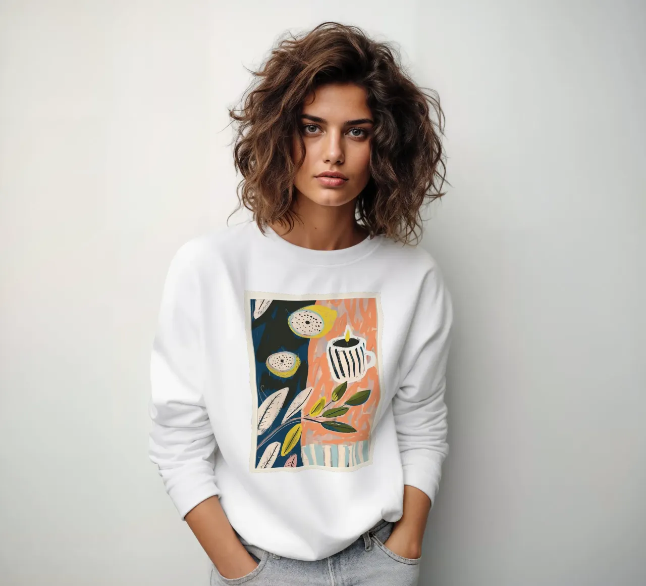 Zitrone hell & Streifen Sweatshirt von Sienna Atelier