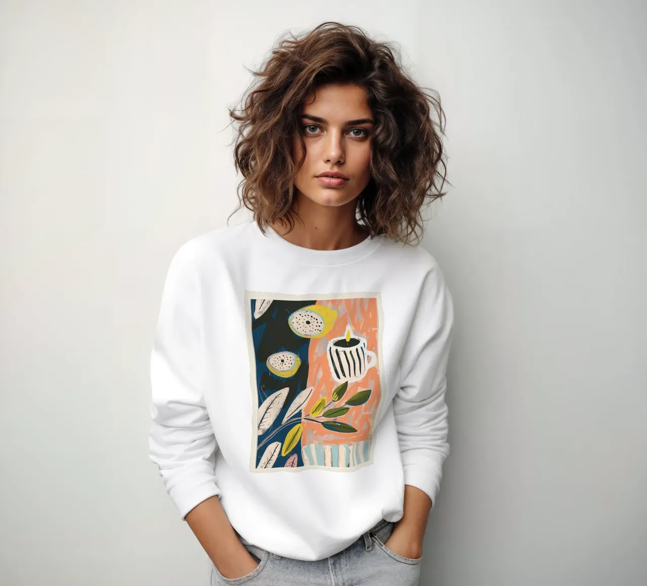Zitrone hell & Streifen Sweatshirt von Sienna Atelier