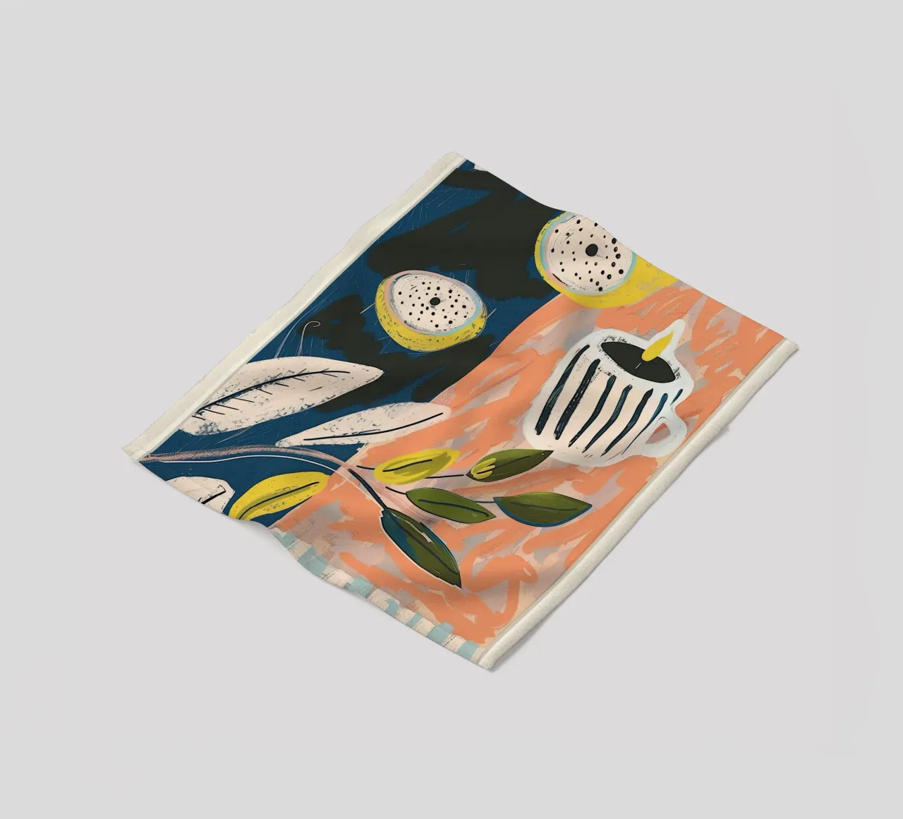 Zitrone hell & Streifen Fleecedecke von Sienna Atelier