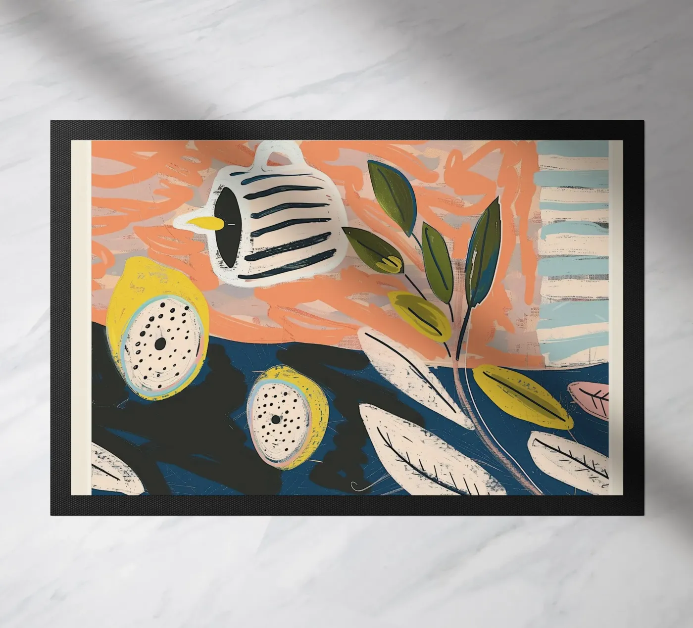 Limone chiaro e strisce zerbino da Sienna Atelier