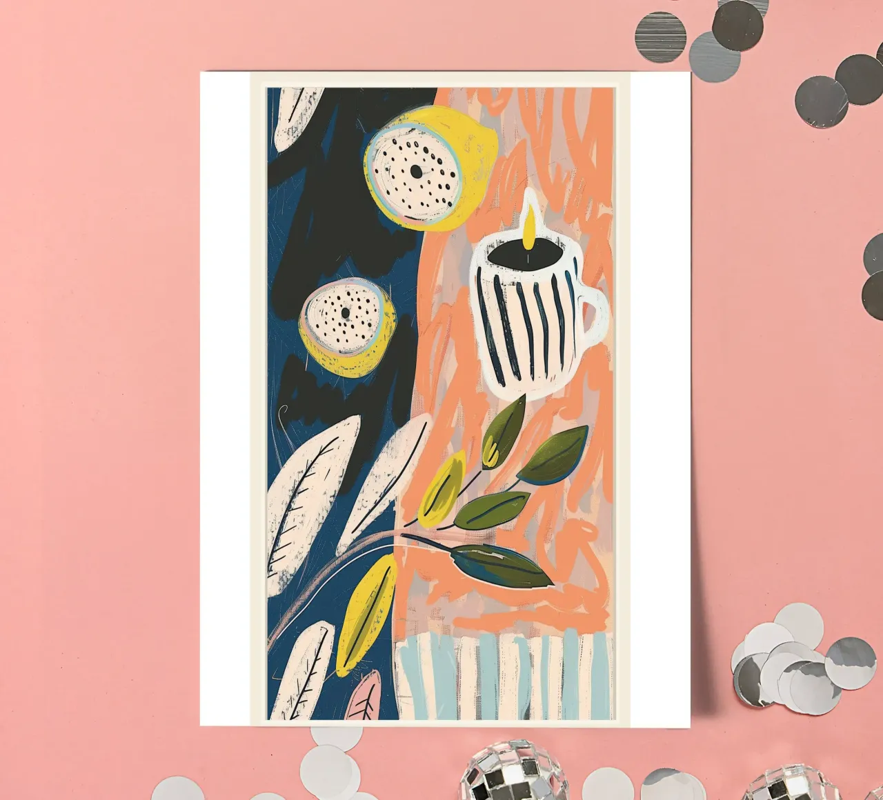 Zitrone hell & Streifen Stickerbogen von Sienna Atelier