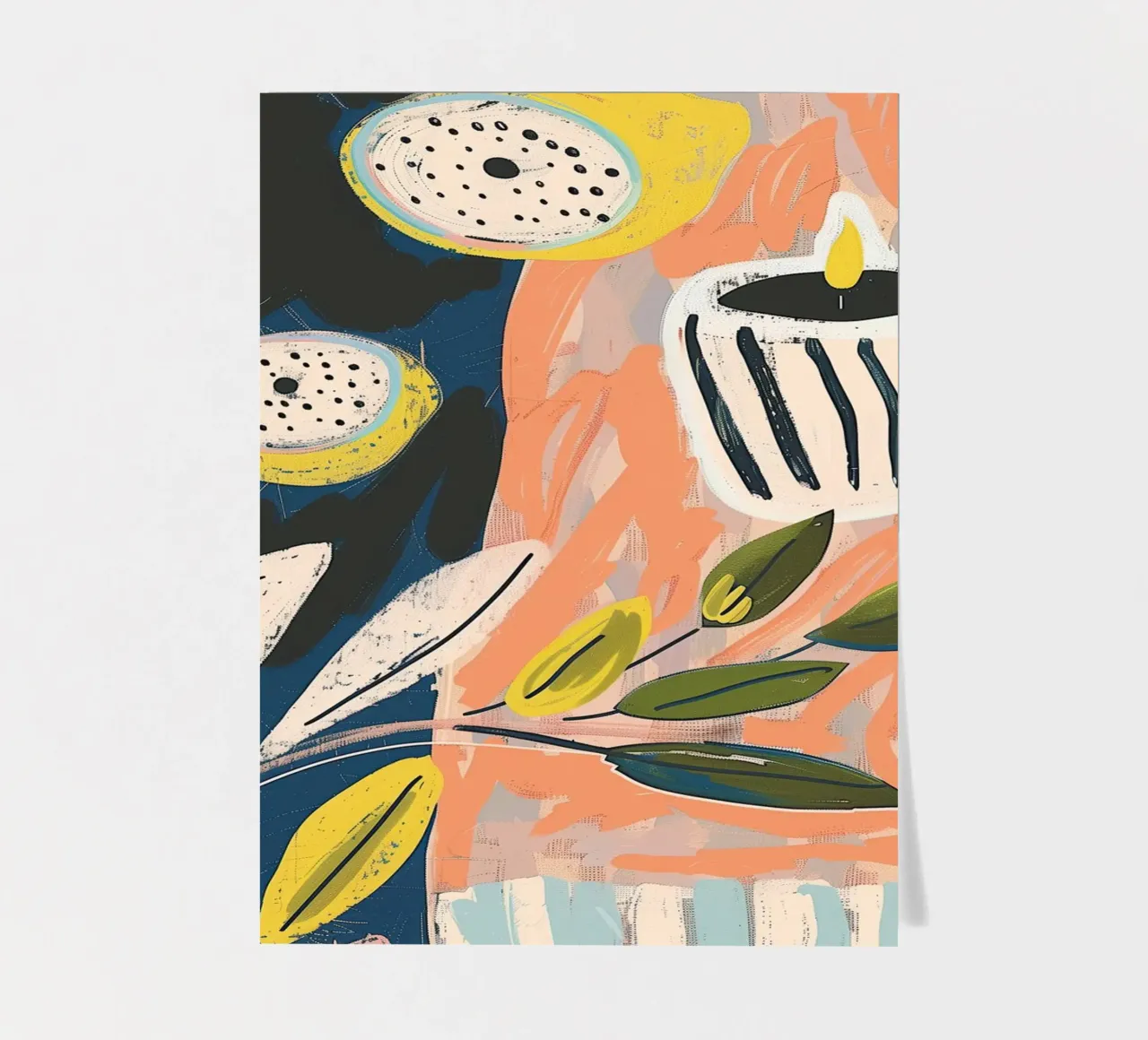 Zitrone hell & Streifen Stickerbogen von Sienna Atelier