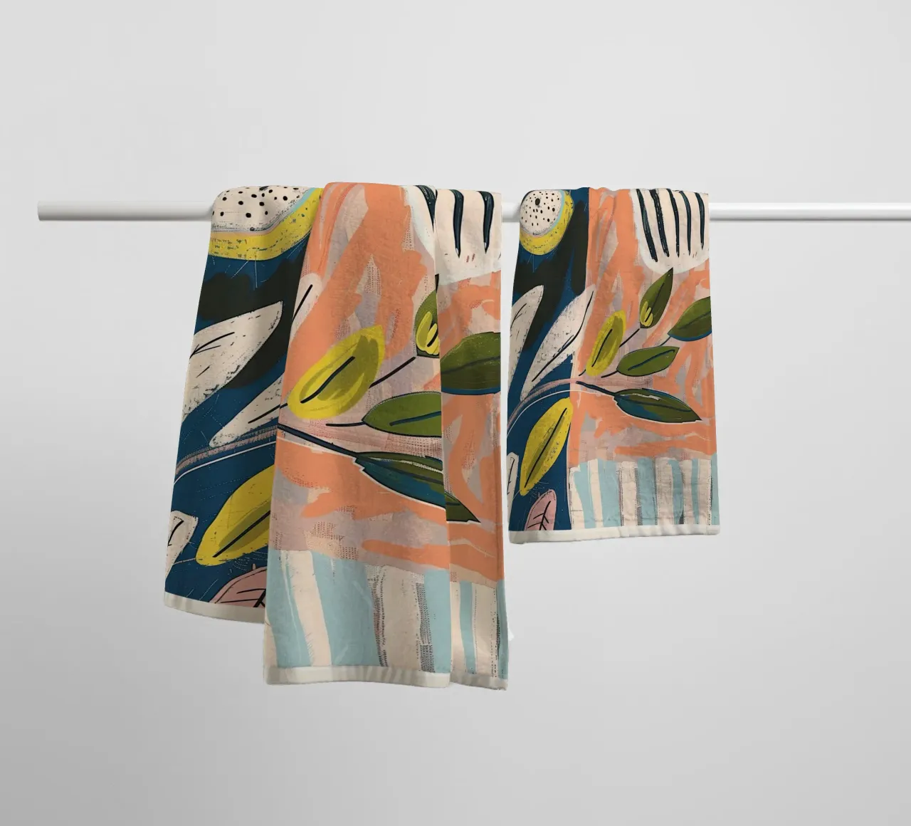 Zitrone hell & Streifen Handtuch von Sienna Atelier