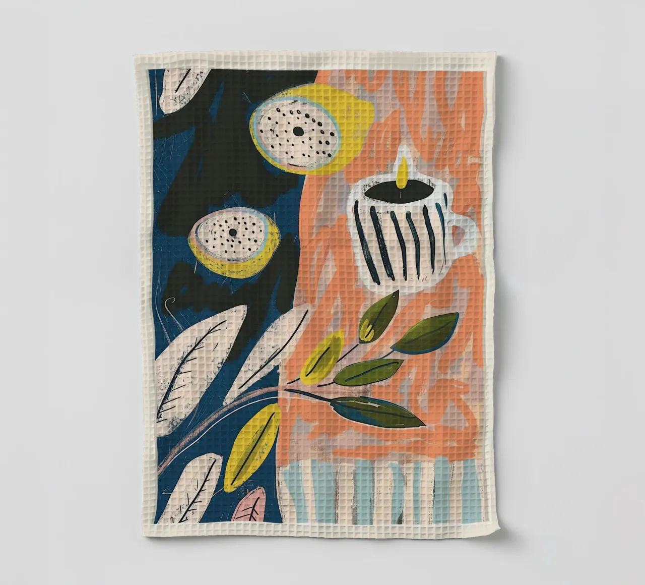 Zitrone hell & Streifen Geschirrtuch von Sienna Atelier