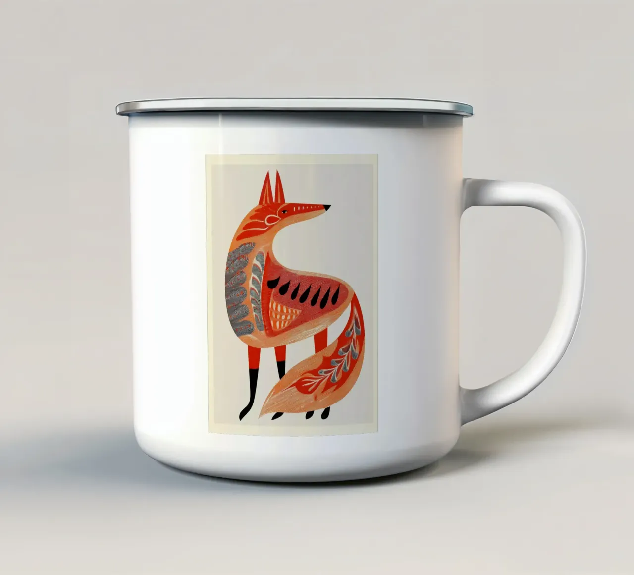 Volpe della foresta popolare tazza in smalto da Sienna Atelier
